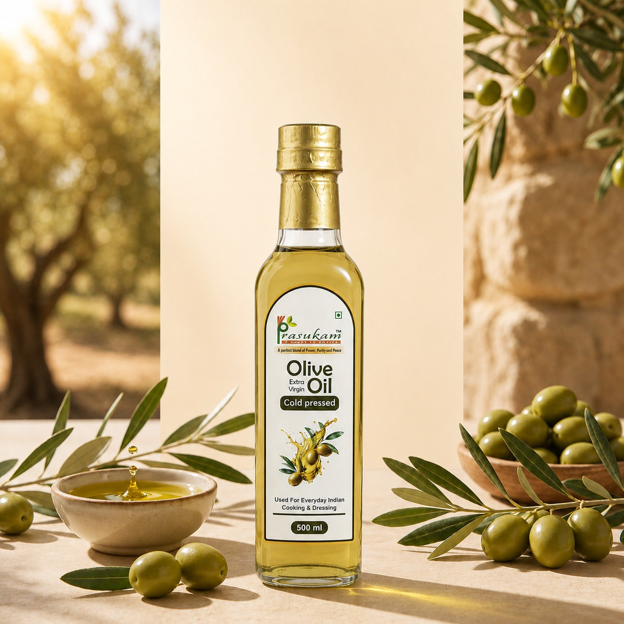 Prasukam Extra Virgin Cold Pressed Olive Oil 500ml