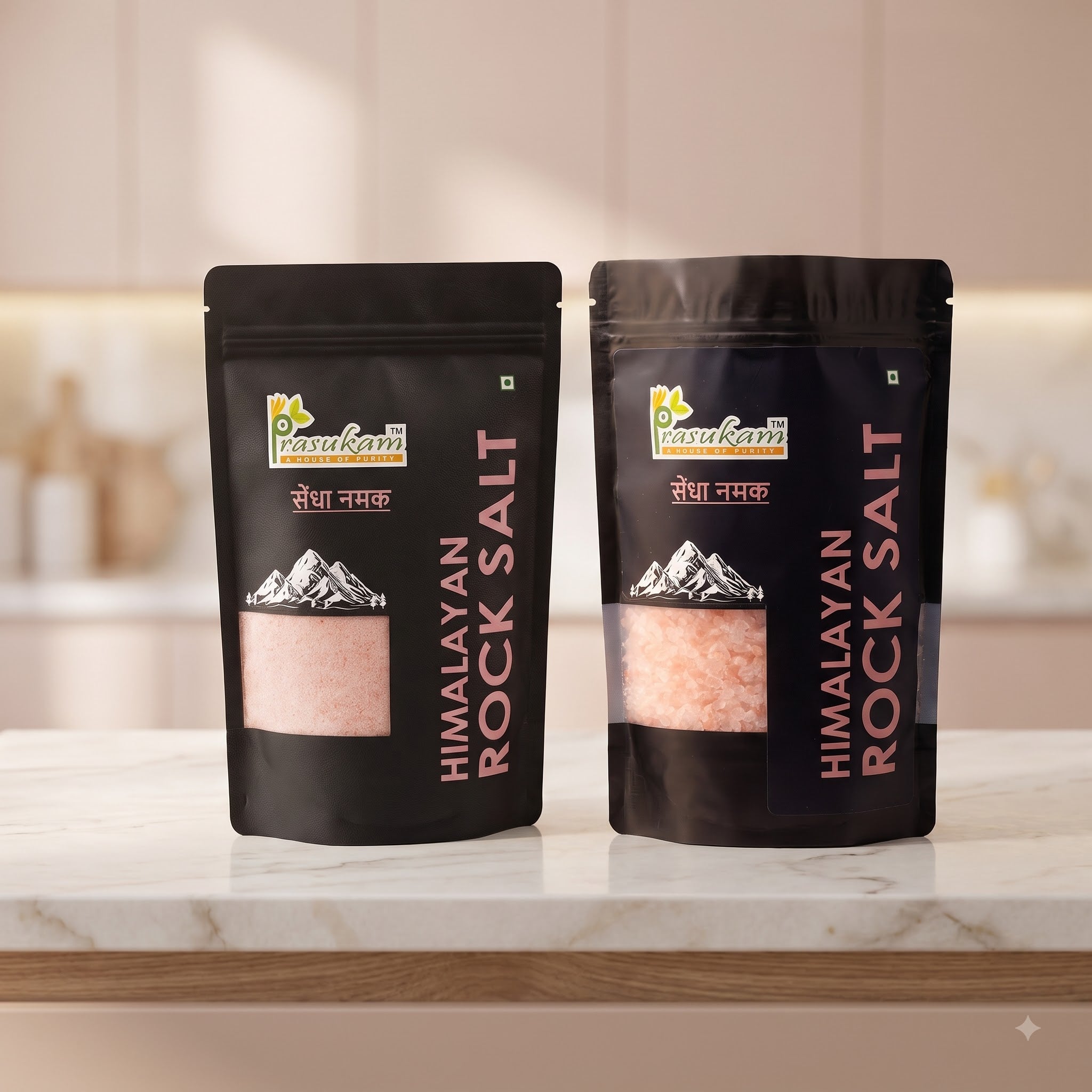 Prasukam Rock Salt Duo | Himalayan Rock Salt Powder 1kg + Rock Salt Crystals 1kg