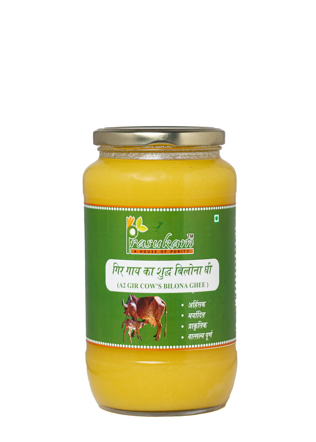 Prasukam 1Ltr A2 GIR COW BILONA GHEE (Combo of 2)
