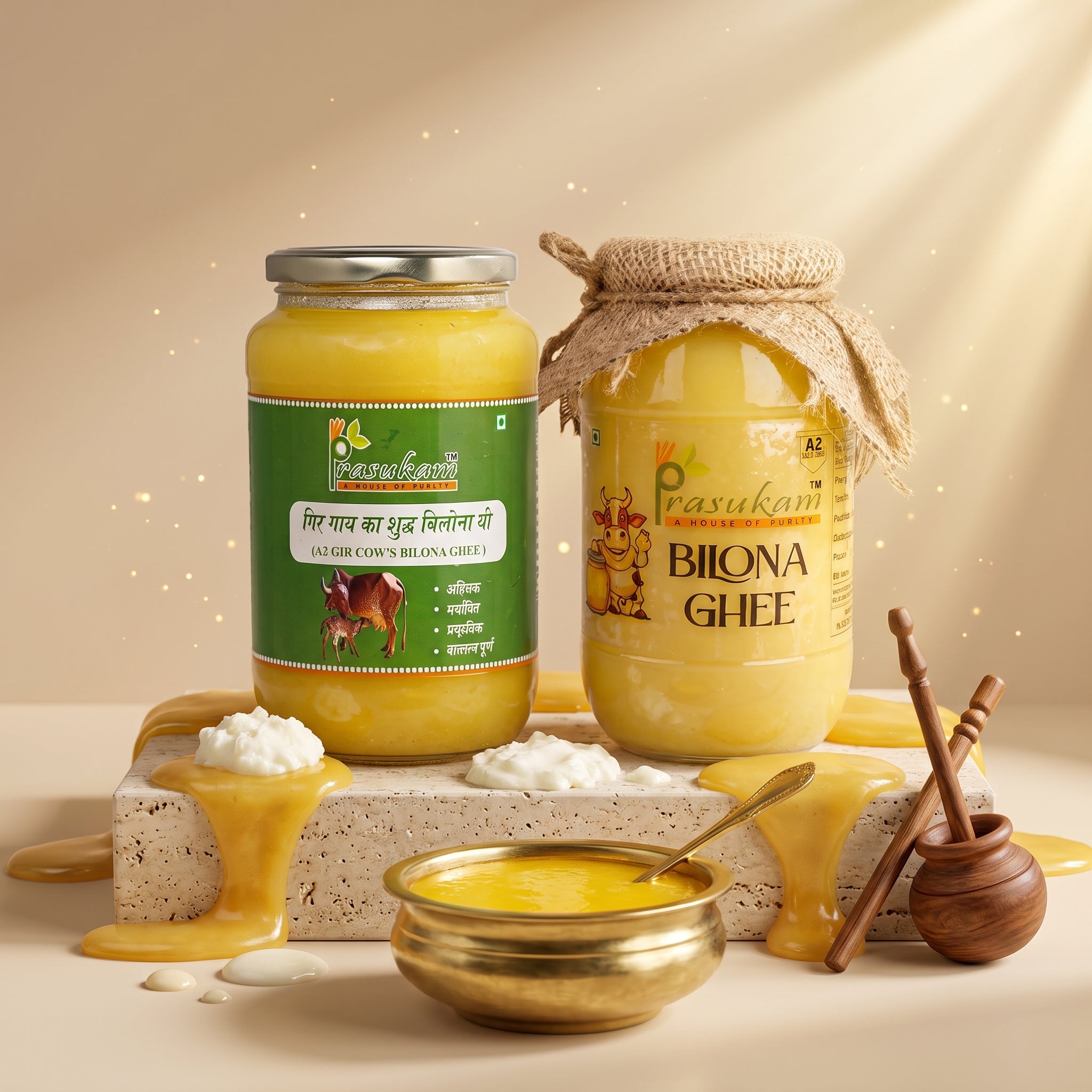 The Ultimate Purity Combo: Prasukam Premium A2 Gir Cow & Bilona Ghee