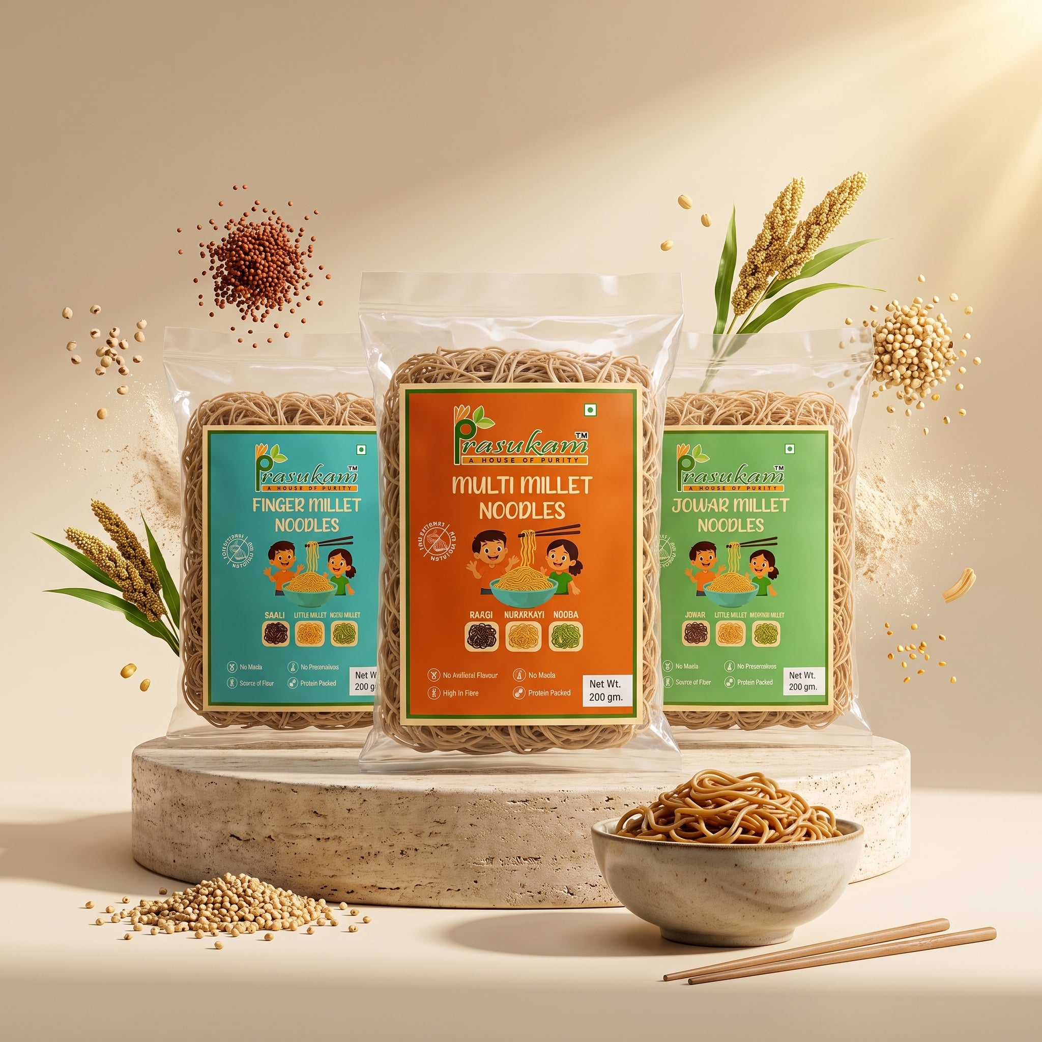 Prasukam Satvik Millet Noodles Combo No Maida • No Onion • No Garlic