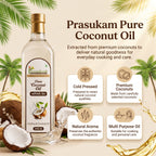 Prasukam Pure Coconut Oil 1 LTR (Cold Pressed+Single Pressed) 1 LTR