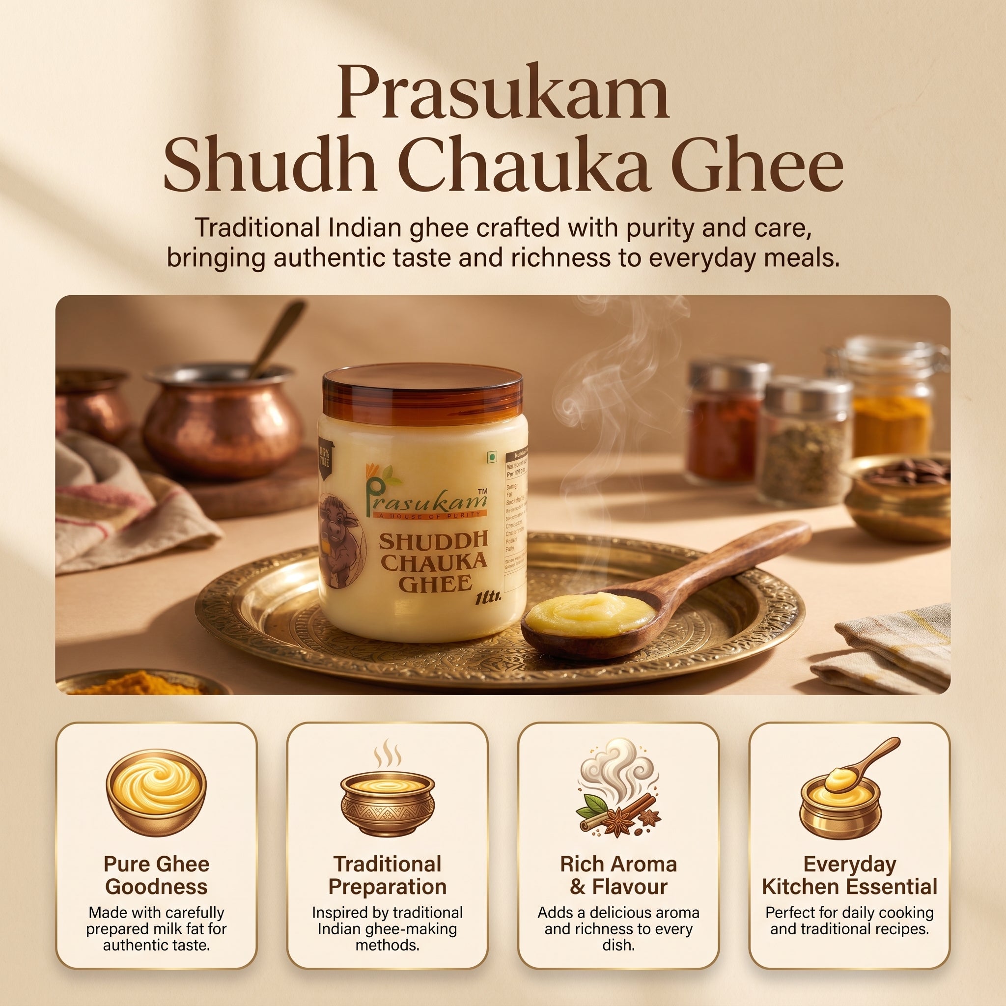 Prasukam SHUDH Chauka Ghee (MARYADIT) 1 LTR