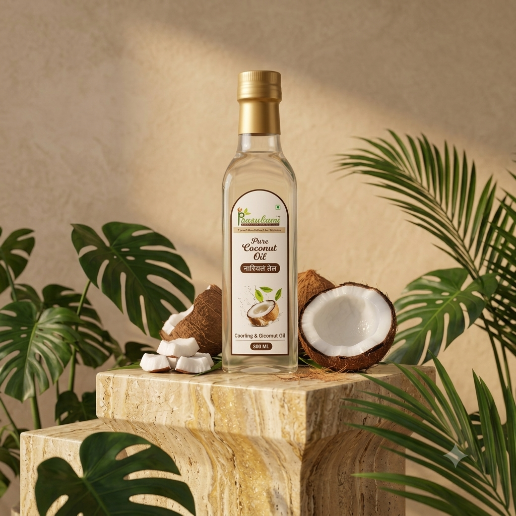 Prasukam Pure Coconut Oil 500ML (Cold Pressed+Single Pressed) 500 ML